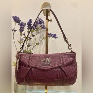 Coach Rare Vintage Mauve Croc-Embossed Madison Wrislet